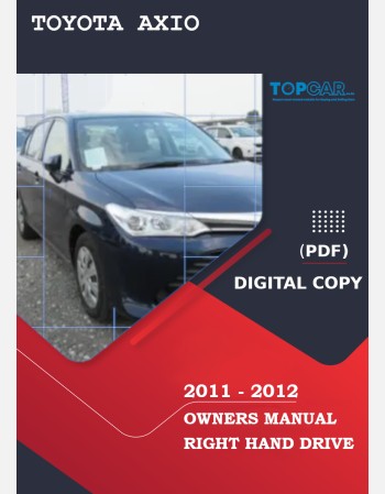 toyota axio 2011-2012 owners manual in english